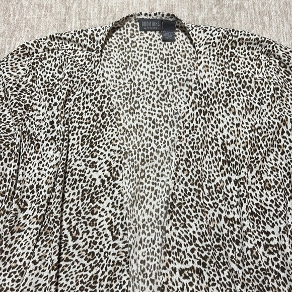 Chico's 3 16 XL Cheetah leopard print Summer cardigan lightweight Additions - Picture 2 of 4